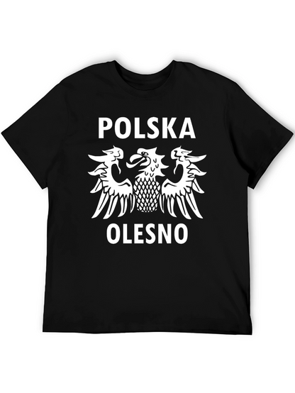 Camiseta Negra Polonia Olesno - Diseño Águila Blanca