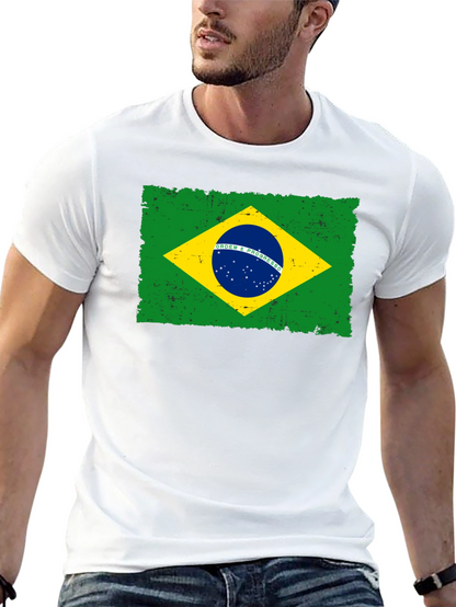 Camiseta Negra con Bandera de Brasil
