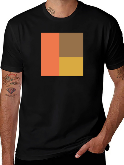 Camiseta Negra con Diseño Geométrico Abstracto