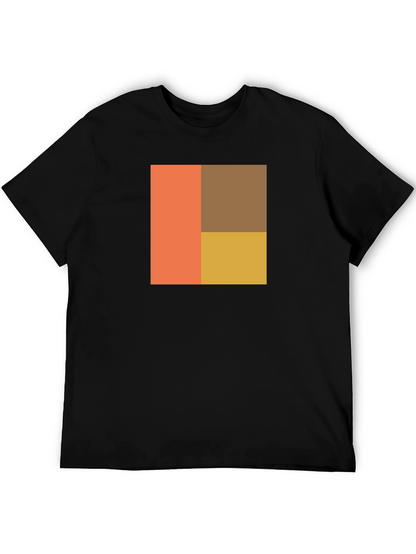 Camiseta Negra con Diseño Geométrico Abstracto