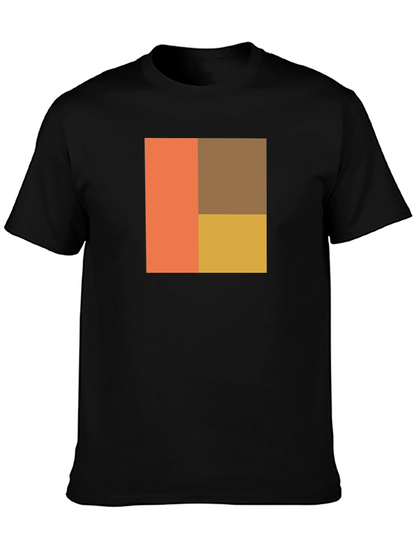 Camiseta Negra con Diseño Geométrico Abstracto