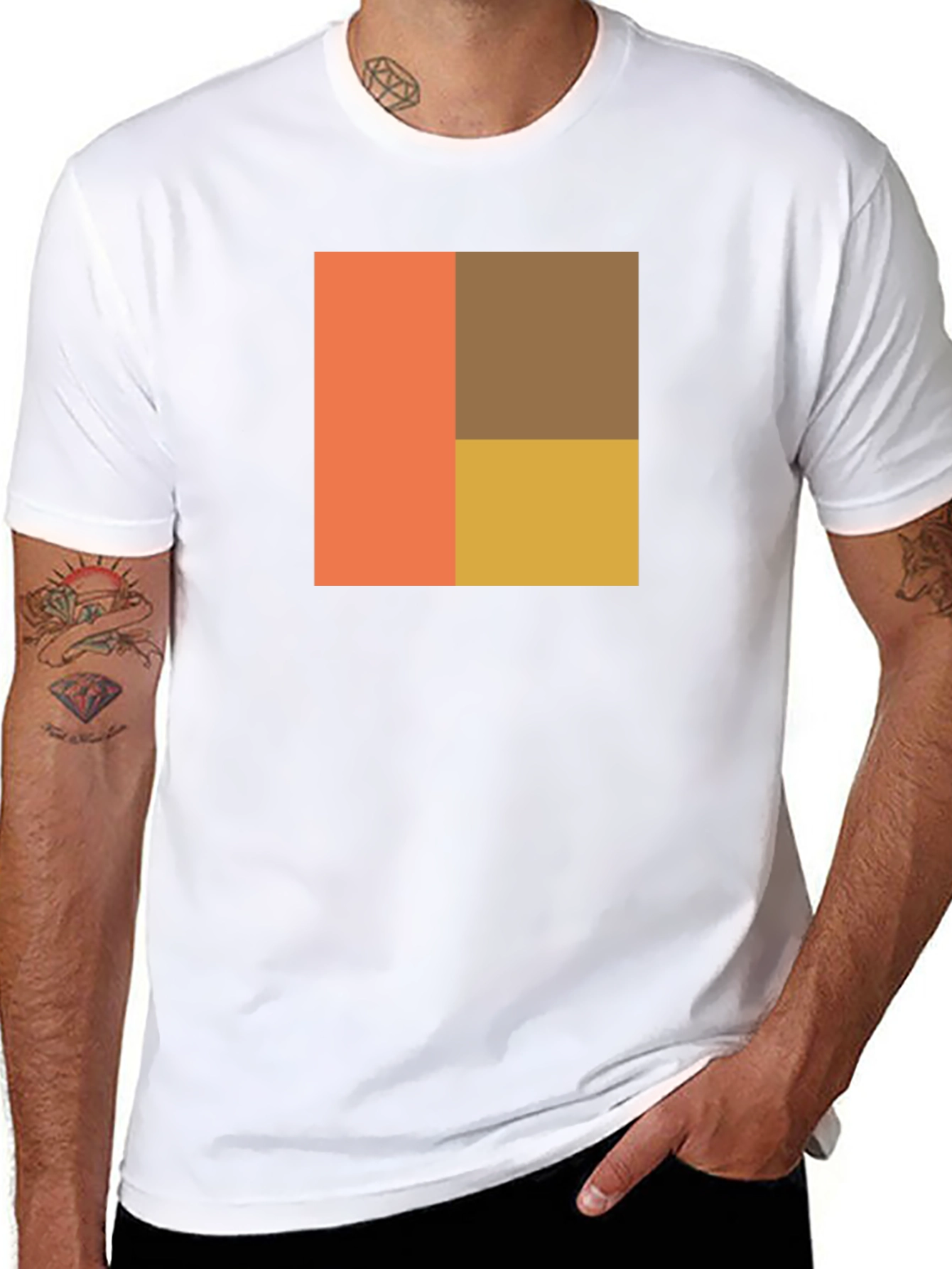 Camiseta Negra con Diseño Geométrico Abstracto