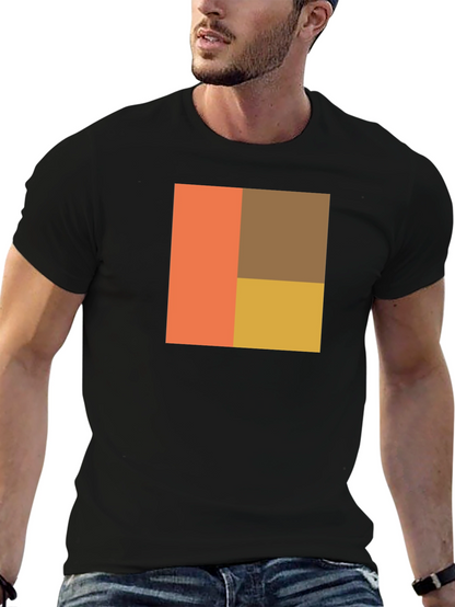 Camiseta Negra con Diseño Geométrico Abstracto