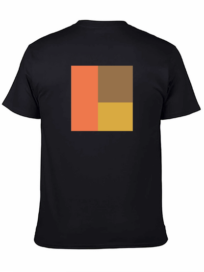 Camiseta Negra con Diseño Geométrico Abstracto