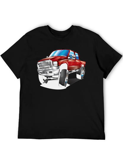 Camiseta Negra con Diseño de Camioneta Roja