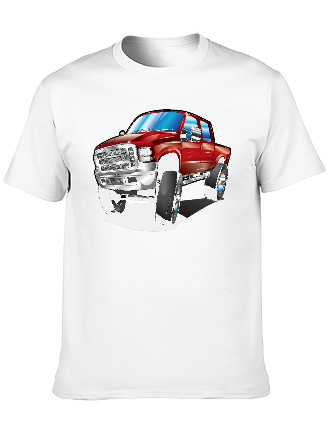 Camiseta Negra con Diseño de Camioneta Roja