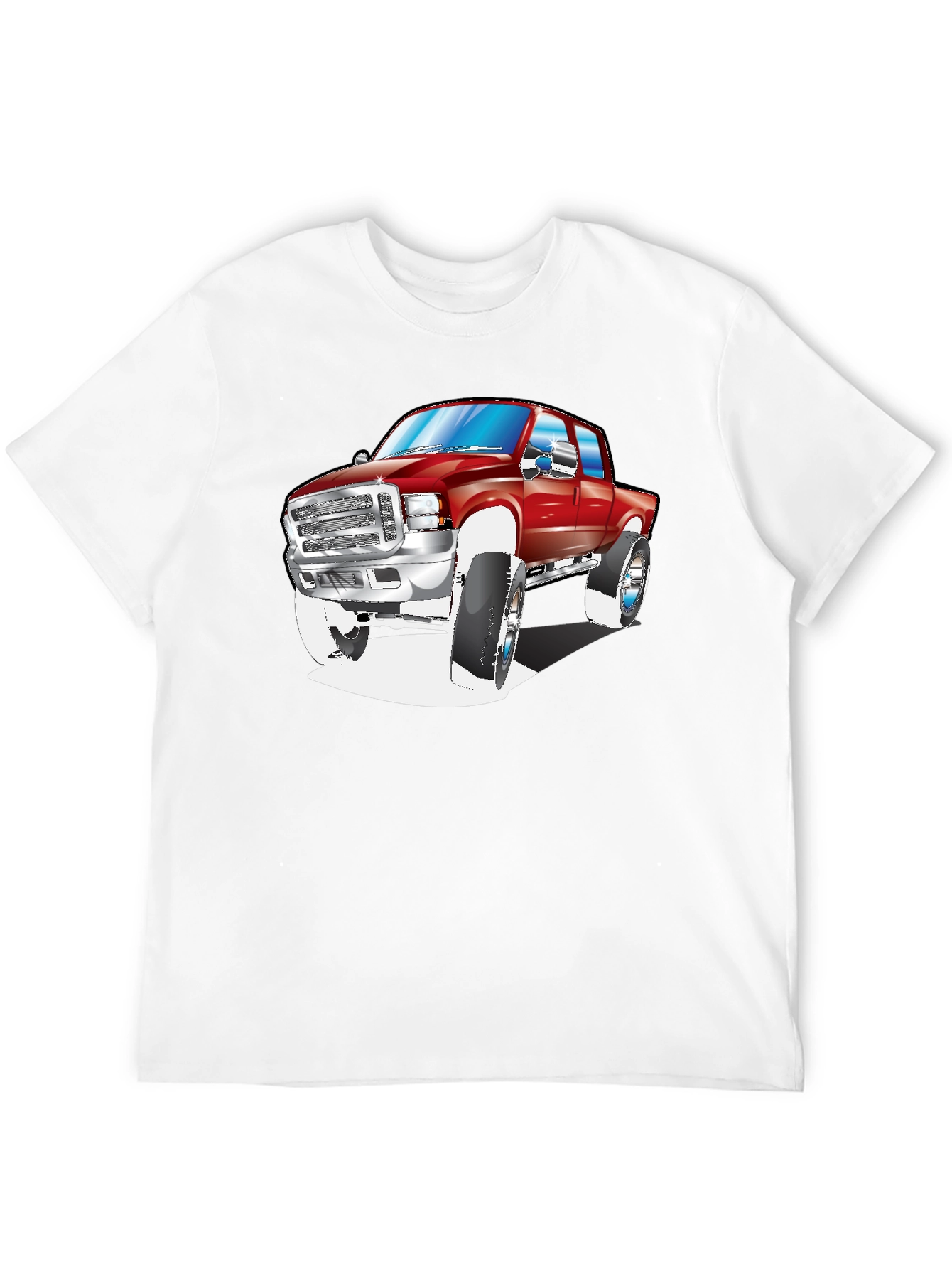 Camiseta Negra con Diseño de Camioneta Roja