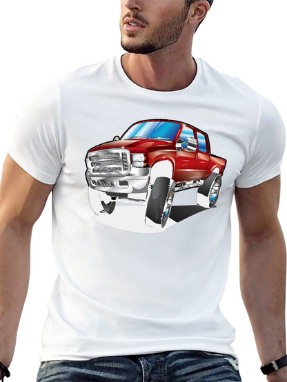 Camiseta Negra con Diseño de Camioneta Roja