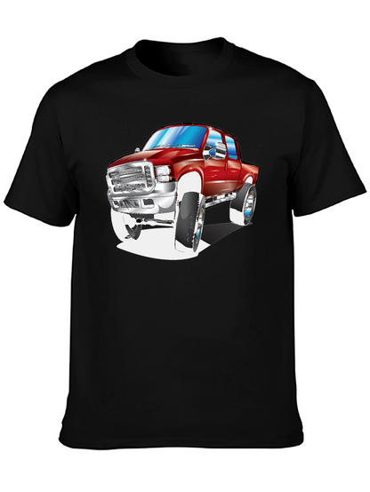Camiseta Negra con Diseño de Camioneta Roja