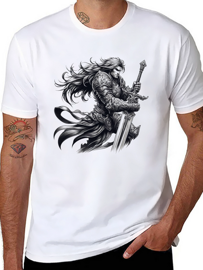 Camiseta Negra Guerrero con Espada