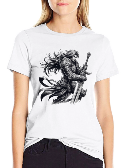 Camiseta Negra Guerrero con Espada