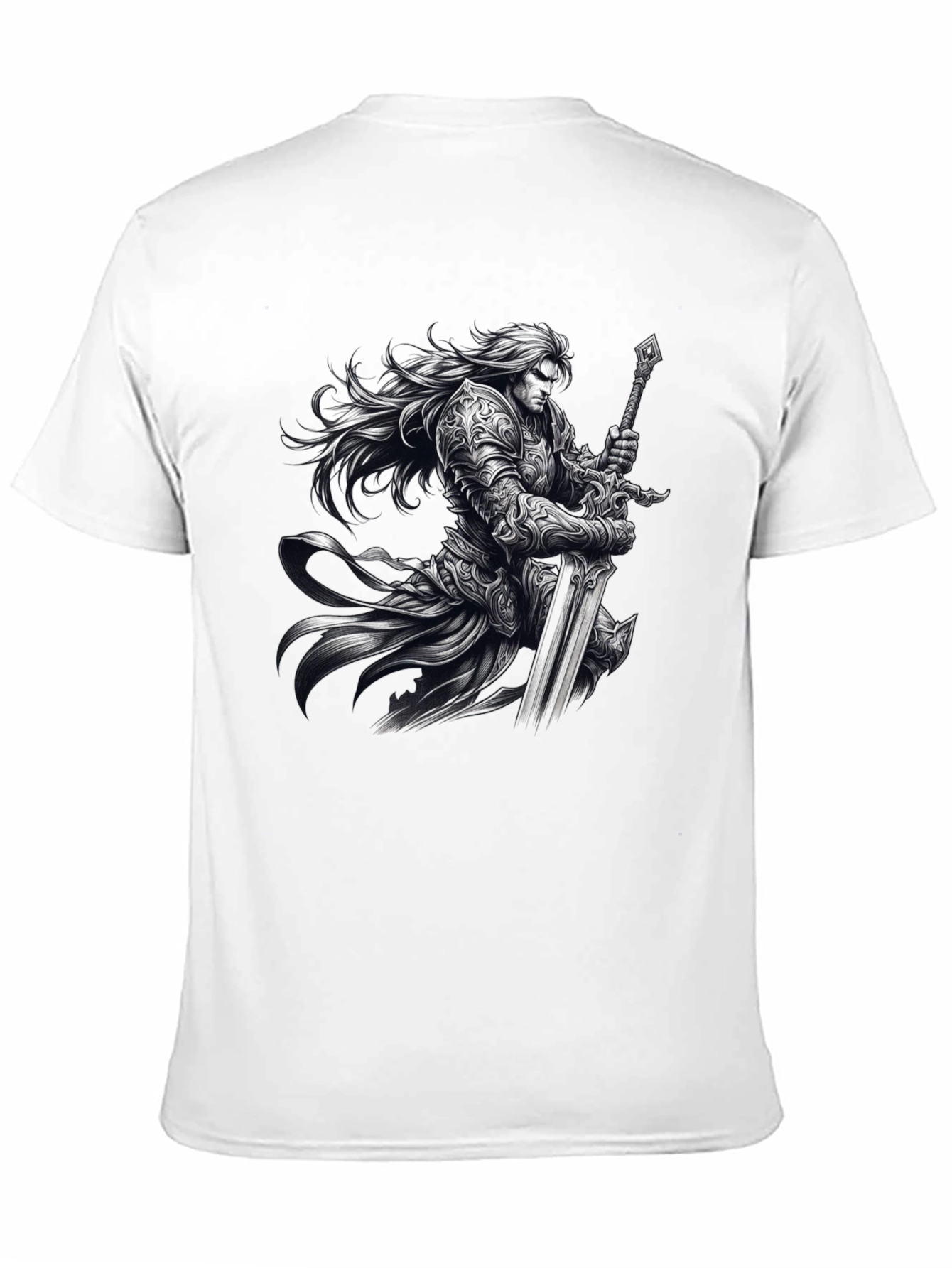 Camiseta Negra Guerrero con Espada