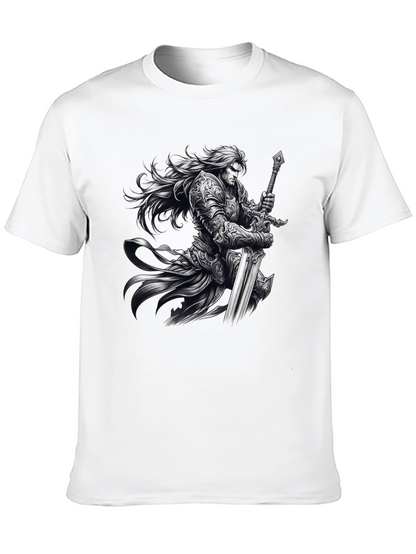 Camiseta Negra Guerrero con Espada