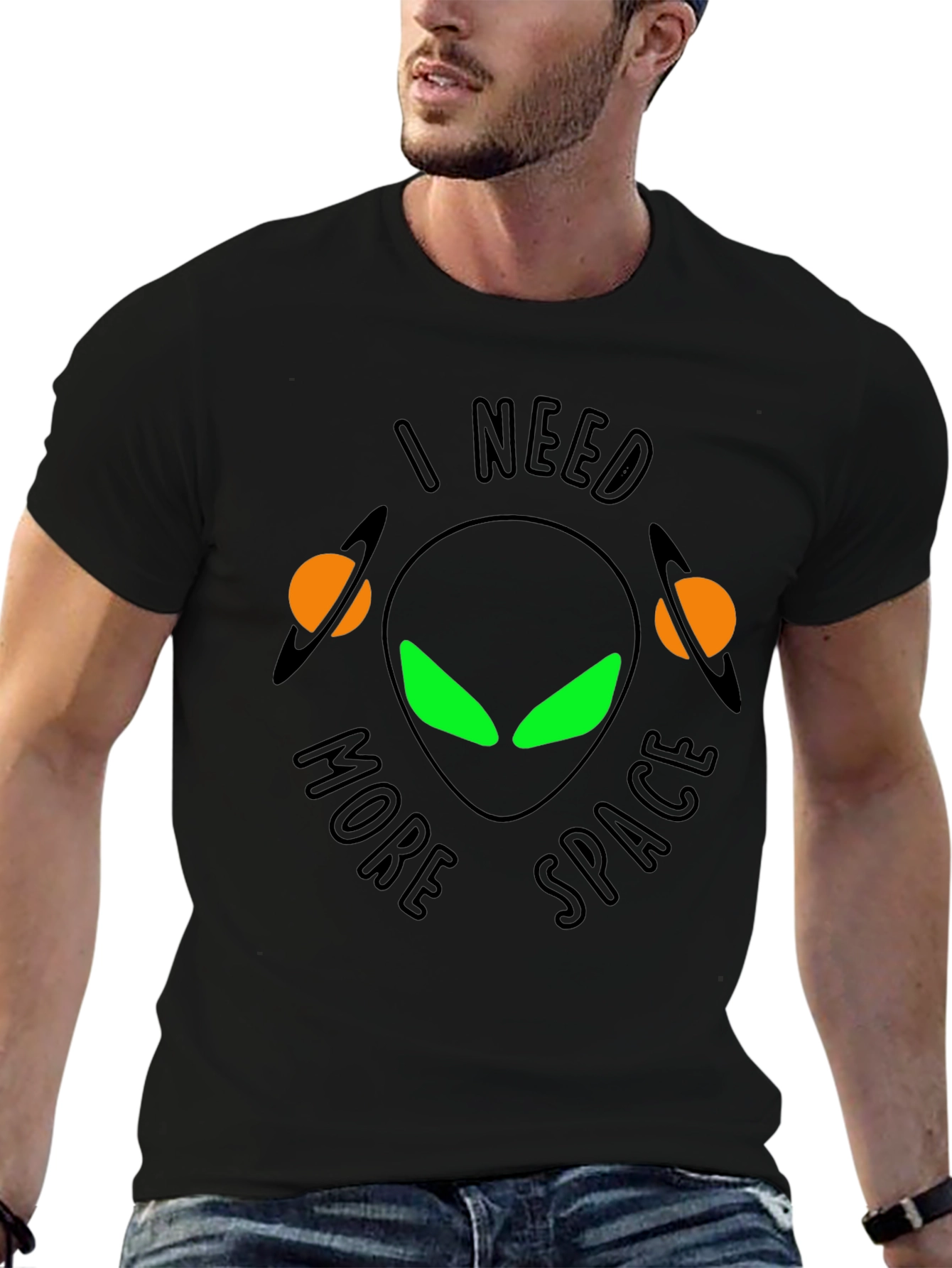 Camiseta Negra: Necesito Más Espacio
