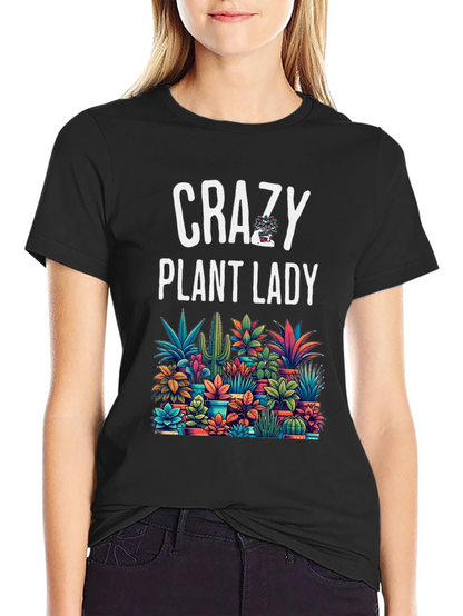 Camiseta Negra Crazy Plant Lady