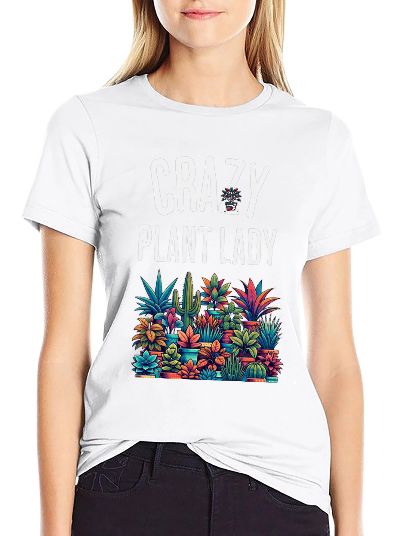 Camiseta Negra Crazy Plant Lady