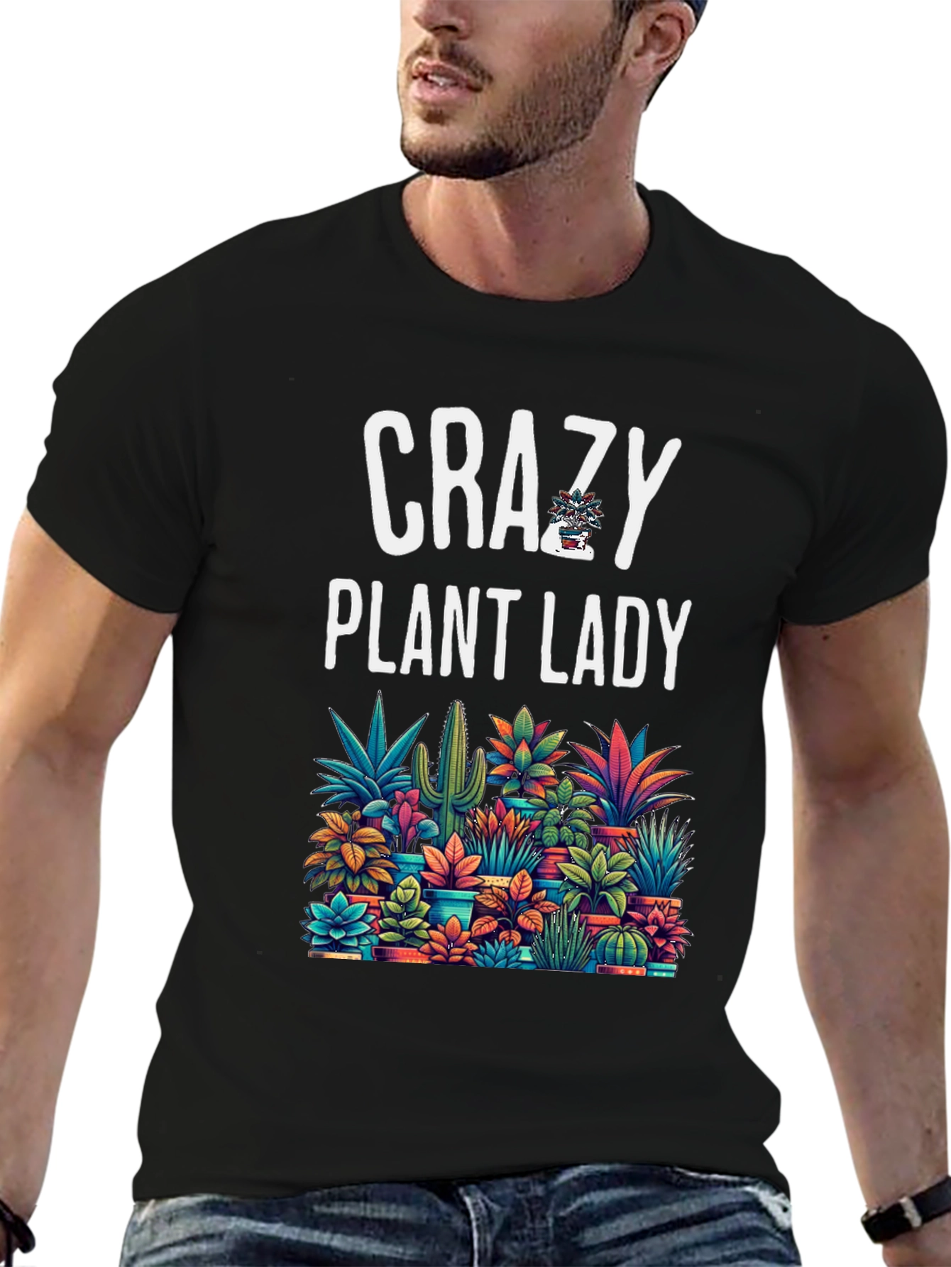 Camiseta Negra Crazy Plant Lady