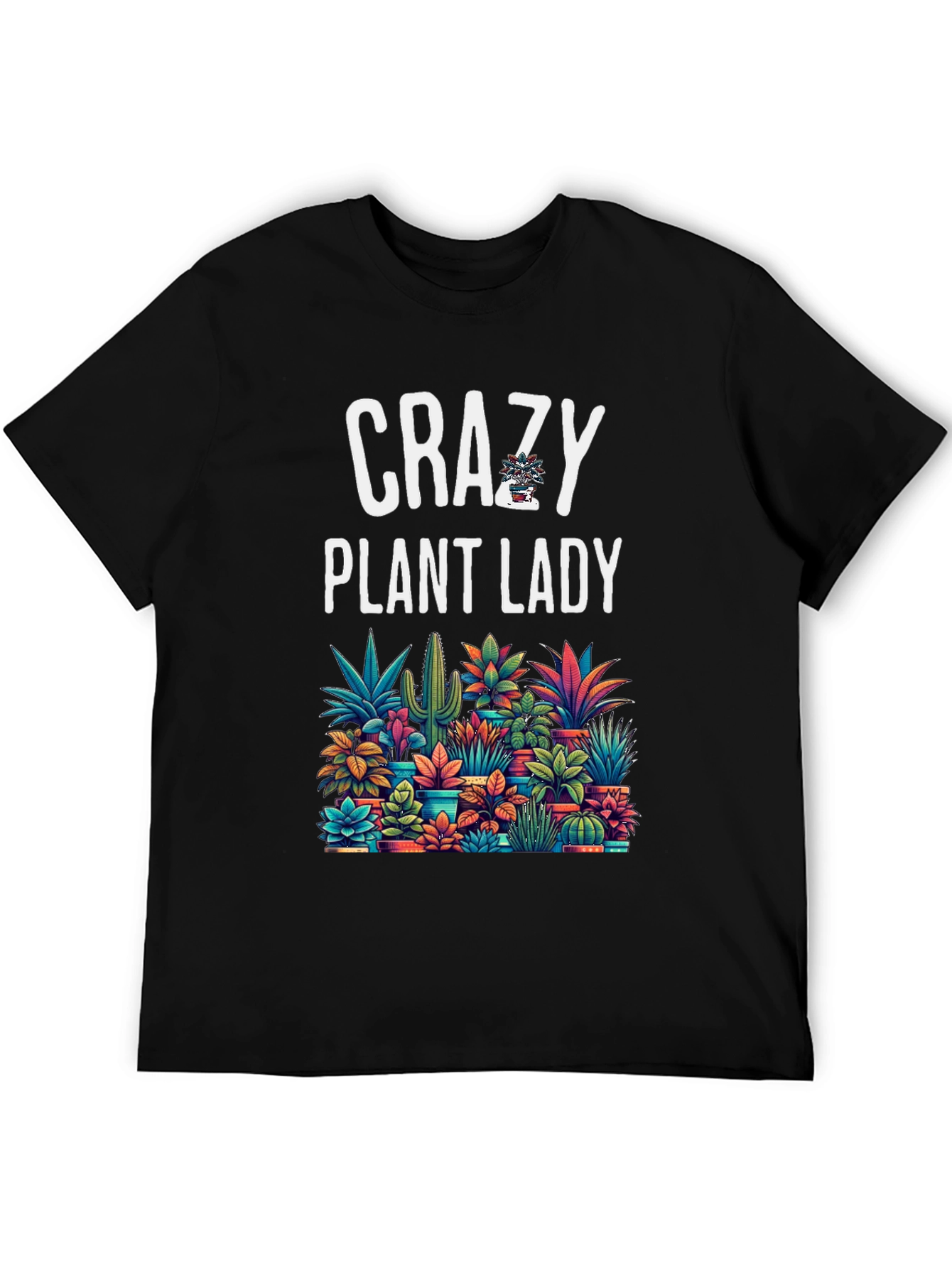 Camiseta Negra Crazy Plant Lady