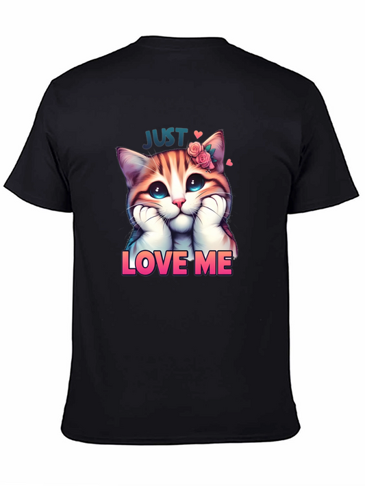 Camiseta Negra con Diseño de Gato Ámame
