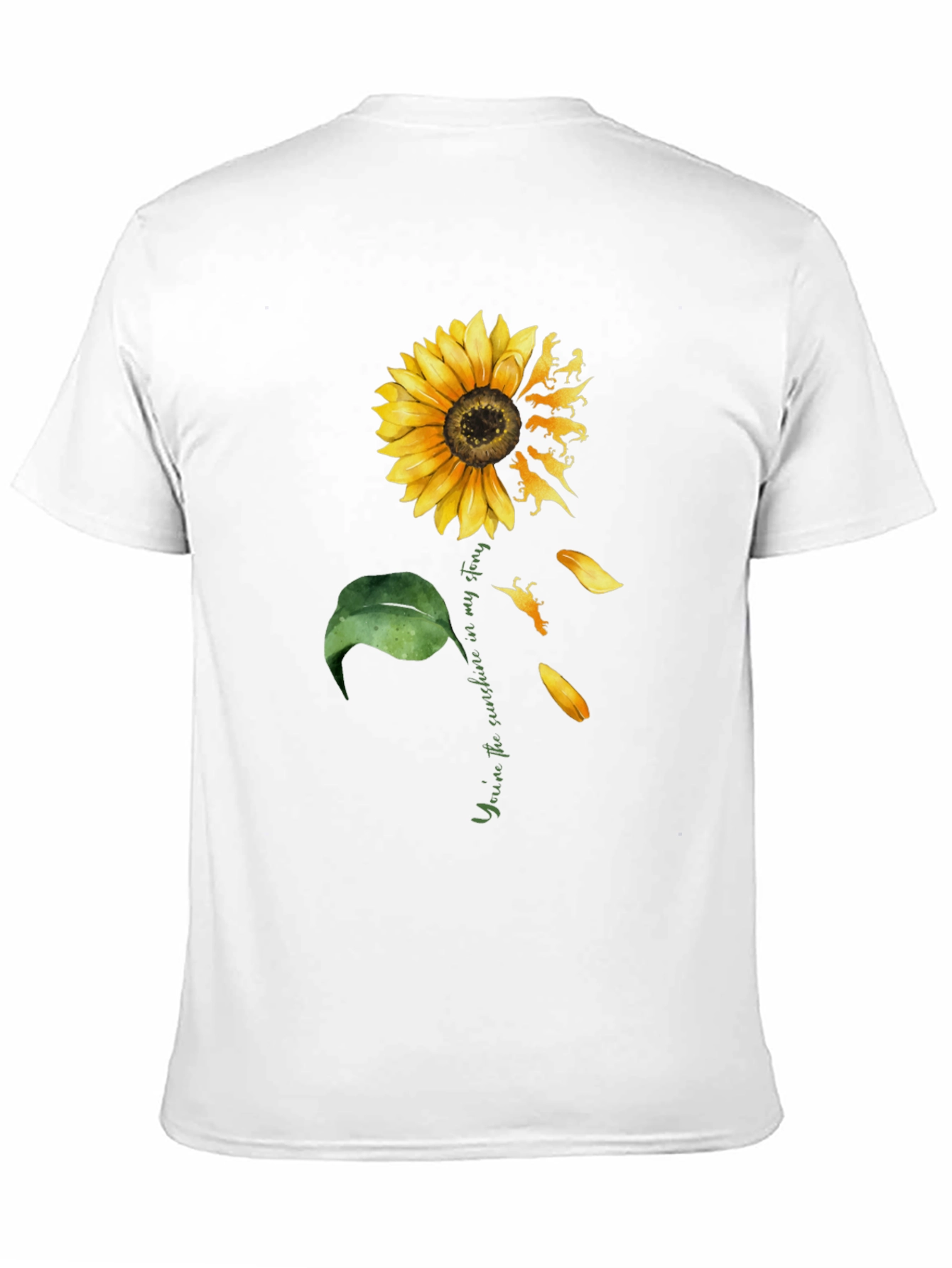 Camiseta Negra Girasol Dinosaurios Mi Sol
