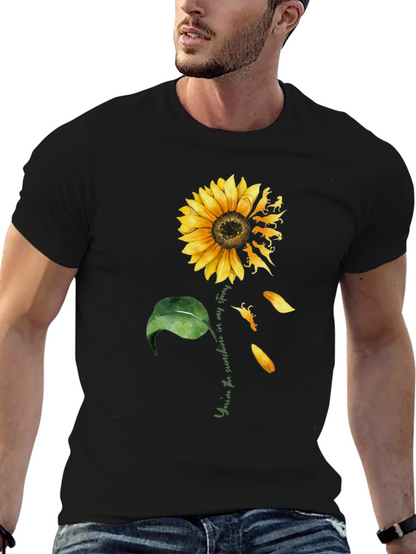 Camiseta Negra Girasol Dinosaurios Mi Sol