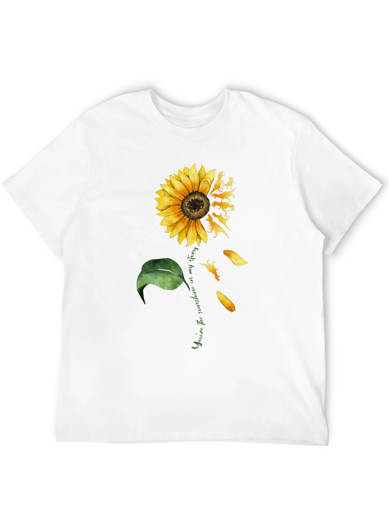 Camiseta Negra Girasol Dinosaurios Mi Sol