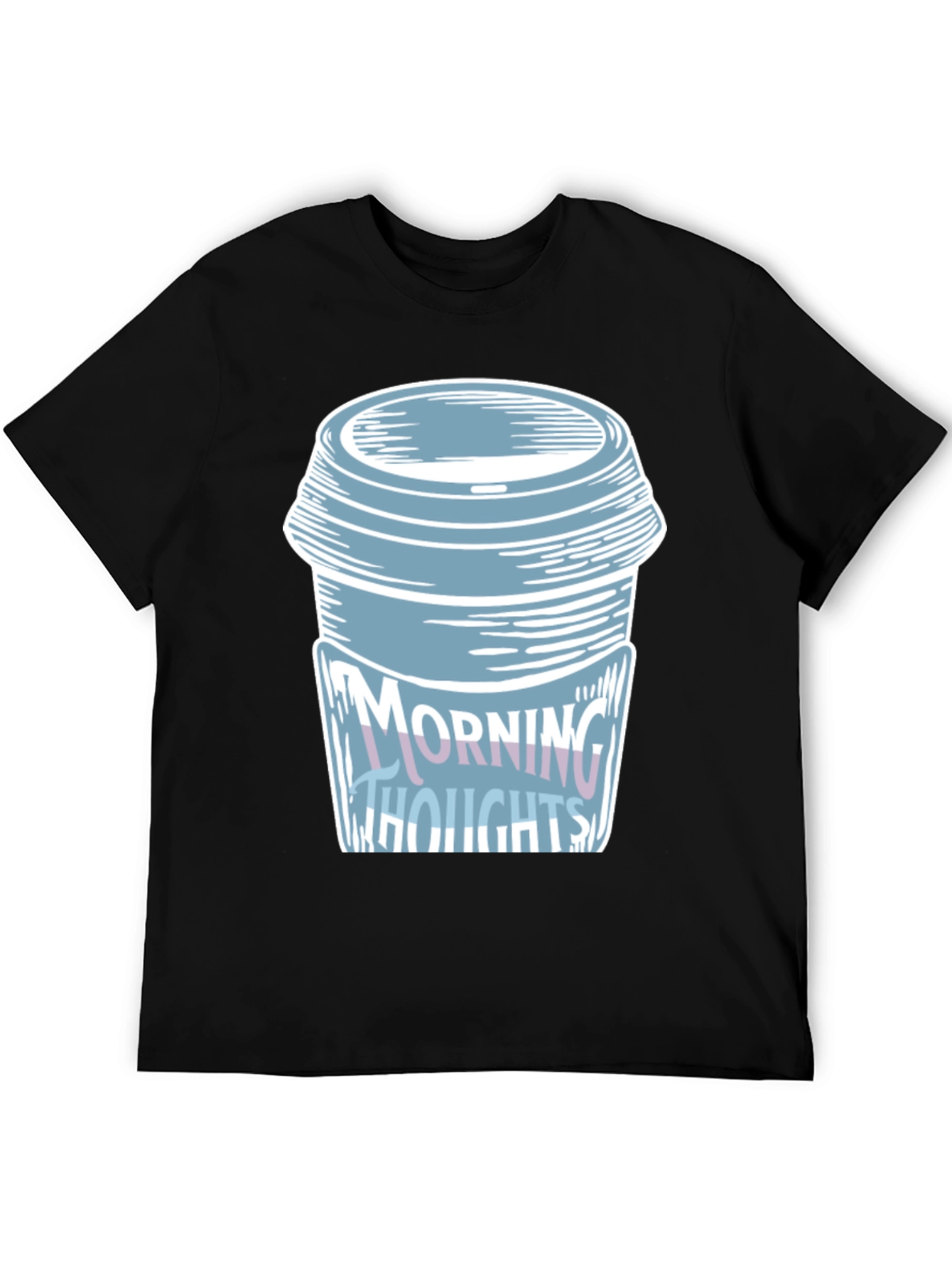 Camiseta Negra con Diseño de Taza de Café