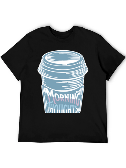 Camiseta Negra con Diseño de Taza de Café