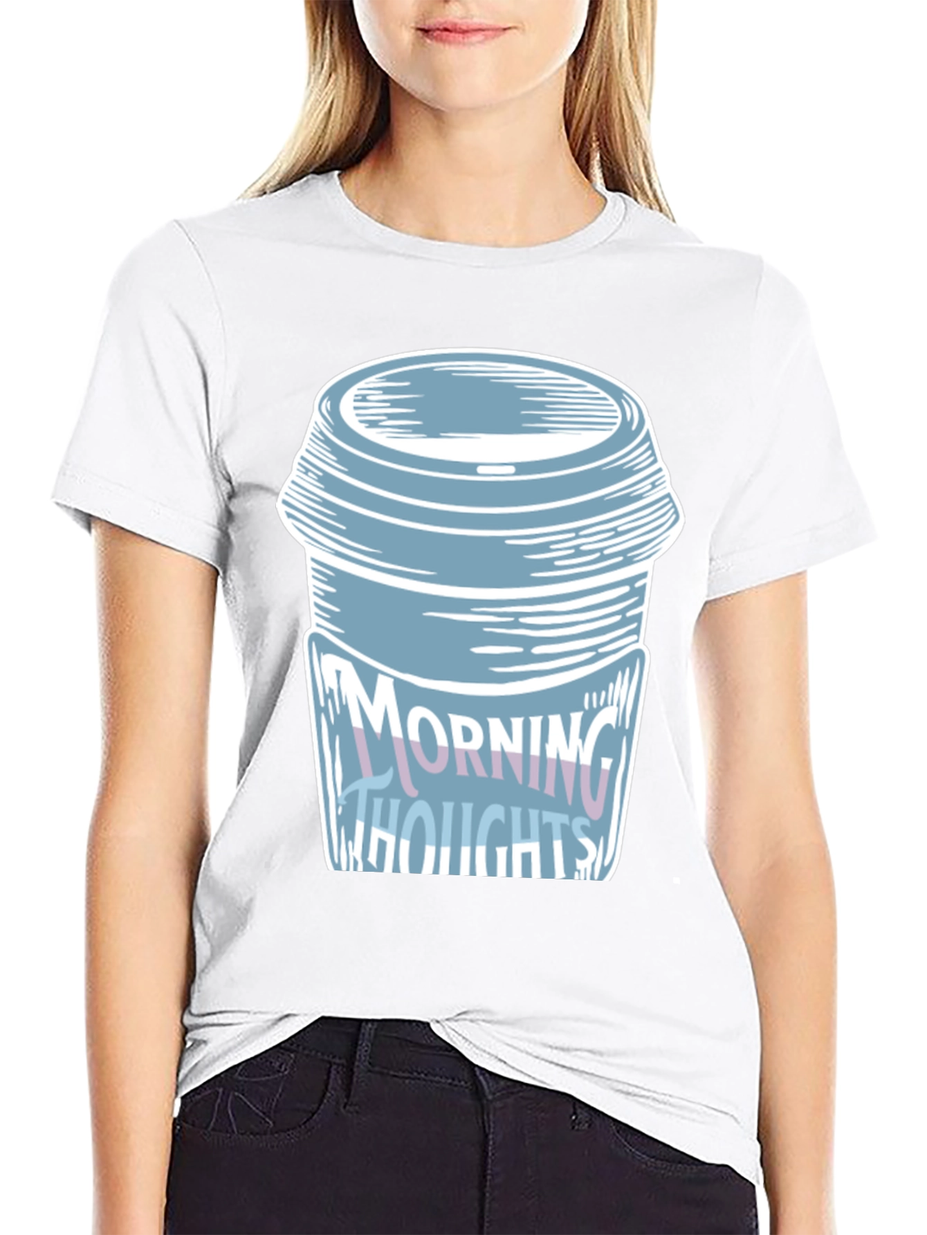 Camiseta Negra con Diseño de Taza de Café