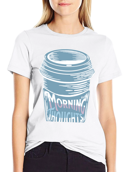 Camiseta Negra con Diseño de Taza de Café