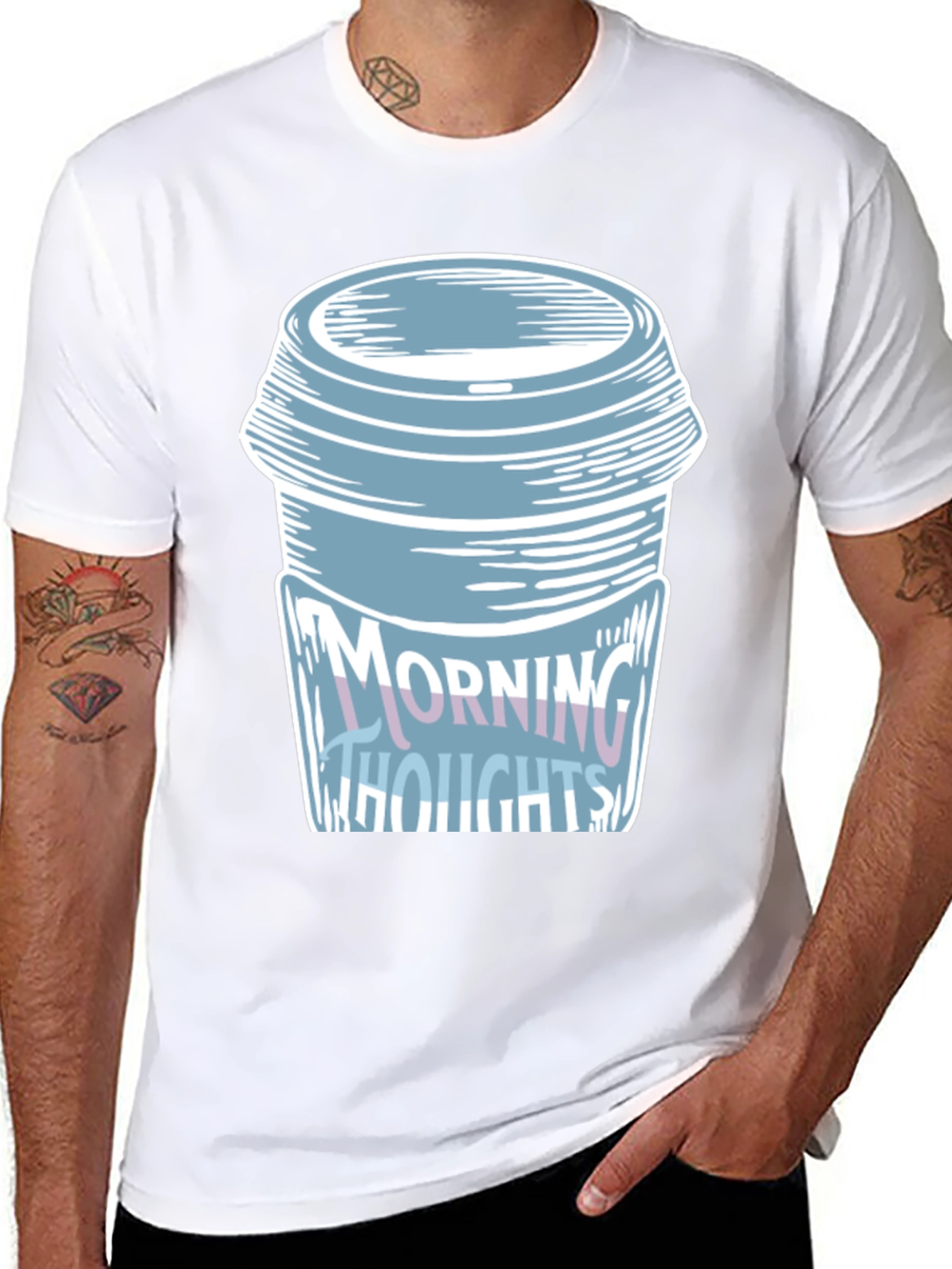 Camiseta Negra con Diseño de Taza de Café
