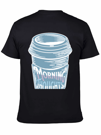 Camiseta Negra con Diseño de Taza de Café