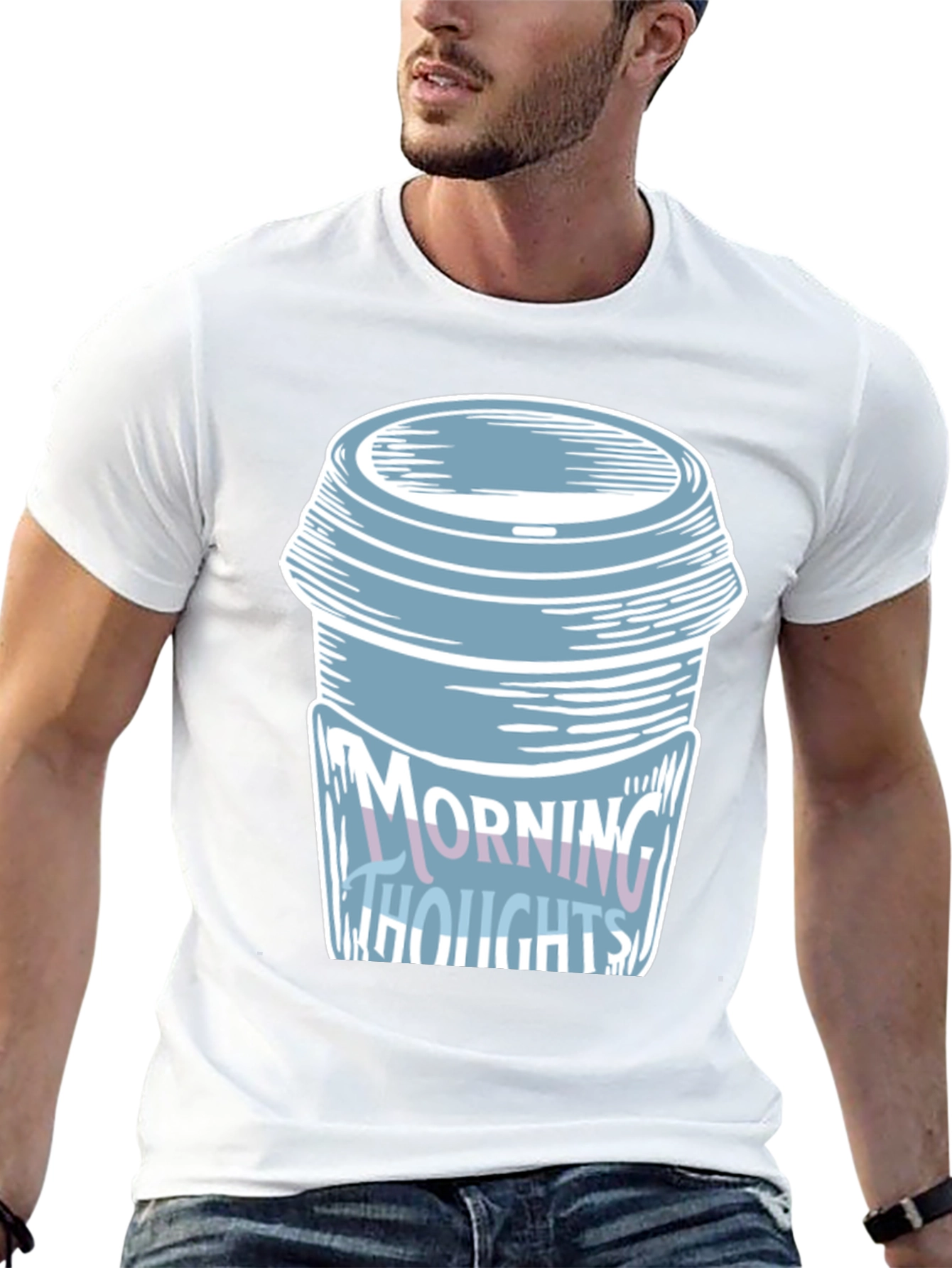 Camiseta Negra con Diseño de Taza de Café