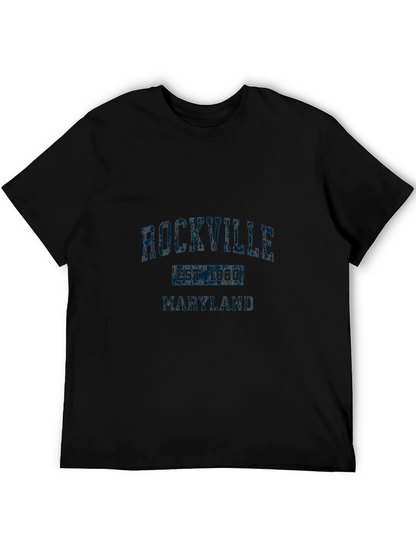 Camiseta Negra Rockville Maryland Hombre