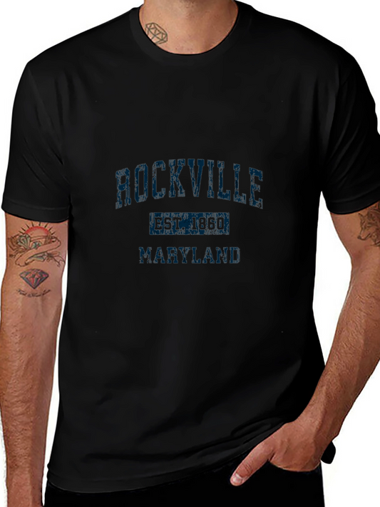 Camiseta Negra Rockville Maryland Hombre