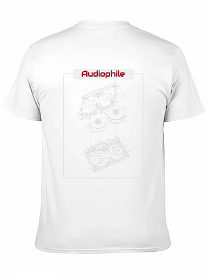 Camiseta Negra Audiophile Diseño Reel-to-Reel