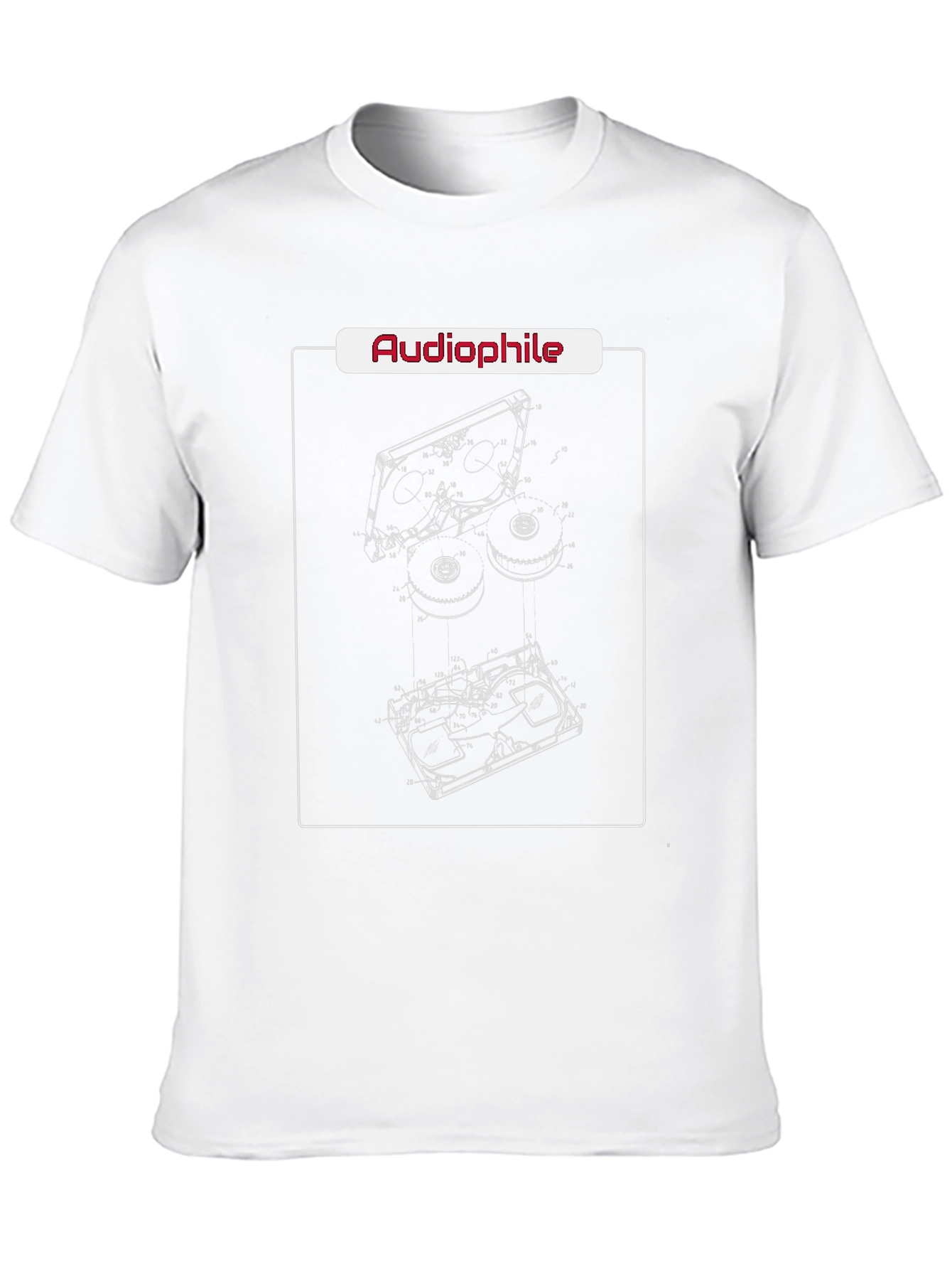 Camiseta Negra Audiophile Diseño Reel-to-Reel