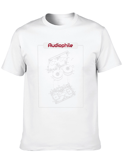 Camiseta Negra Audiophile Diseño Reel-to-Reel