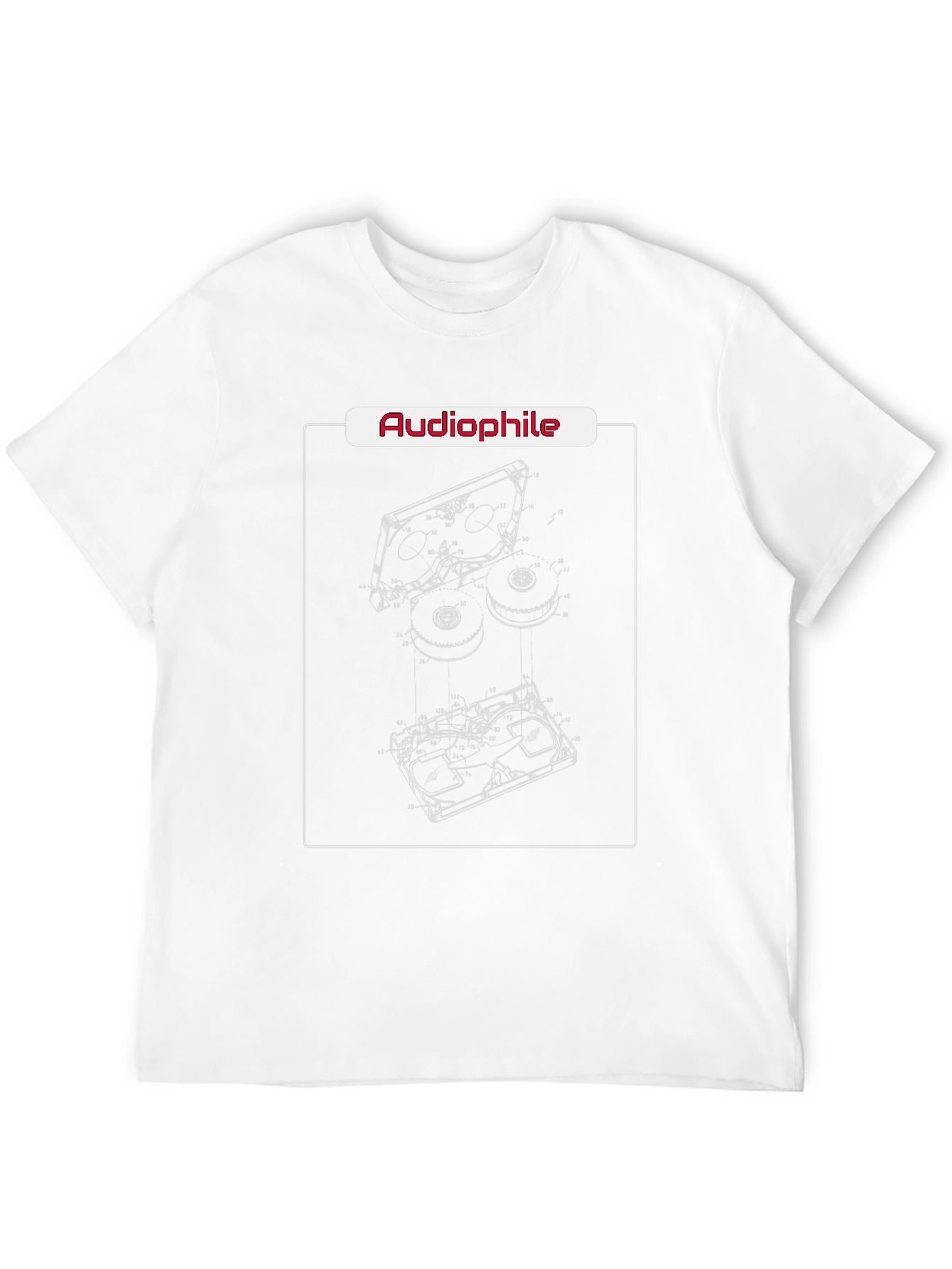 Camiseta Negra Audiophile Diseño Reel-to-Reel