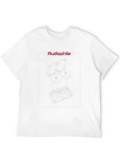 Camiseta Negra Audiophile Diseño Reel-to-Reel