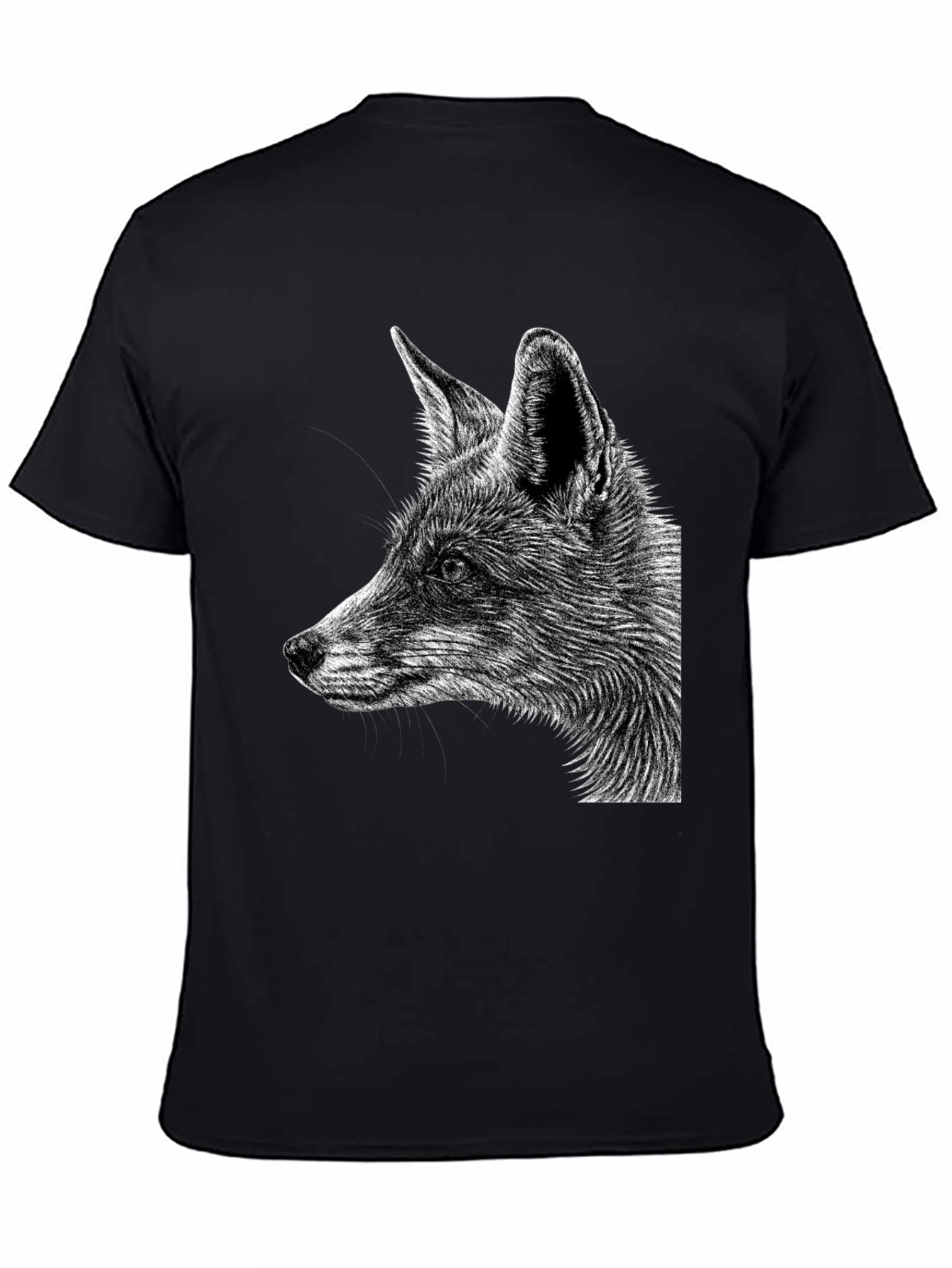 Camiseta Negra con Diseño de Zorro