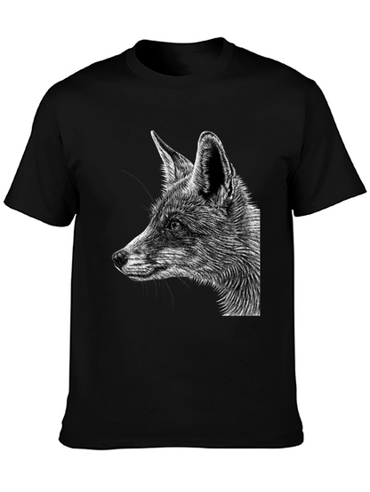 Camiseta Negra con Diseño de Zorro