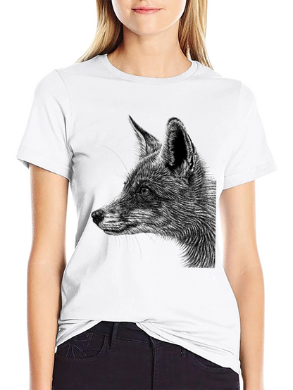 Camiseta Negra con Diseño de Zorro