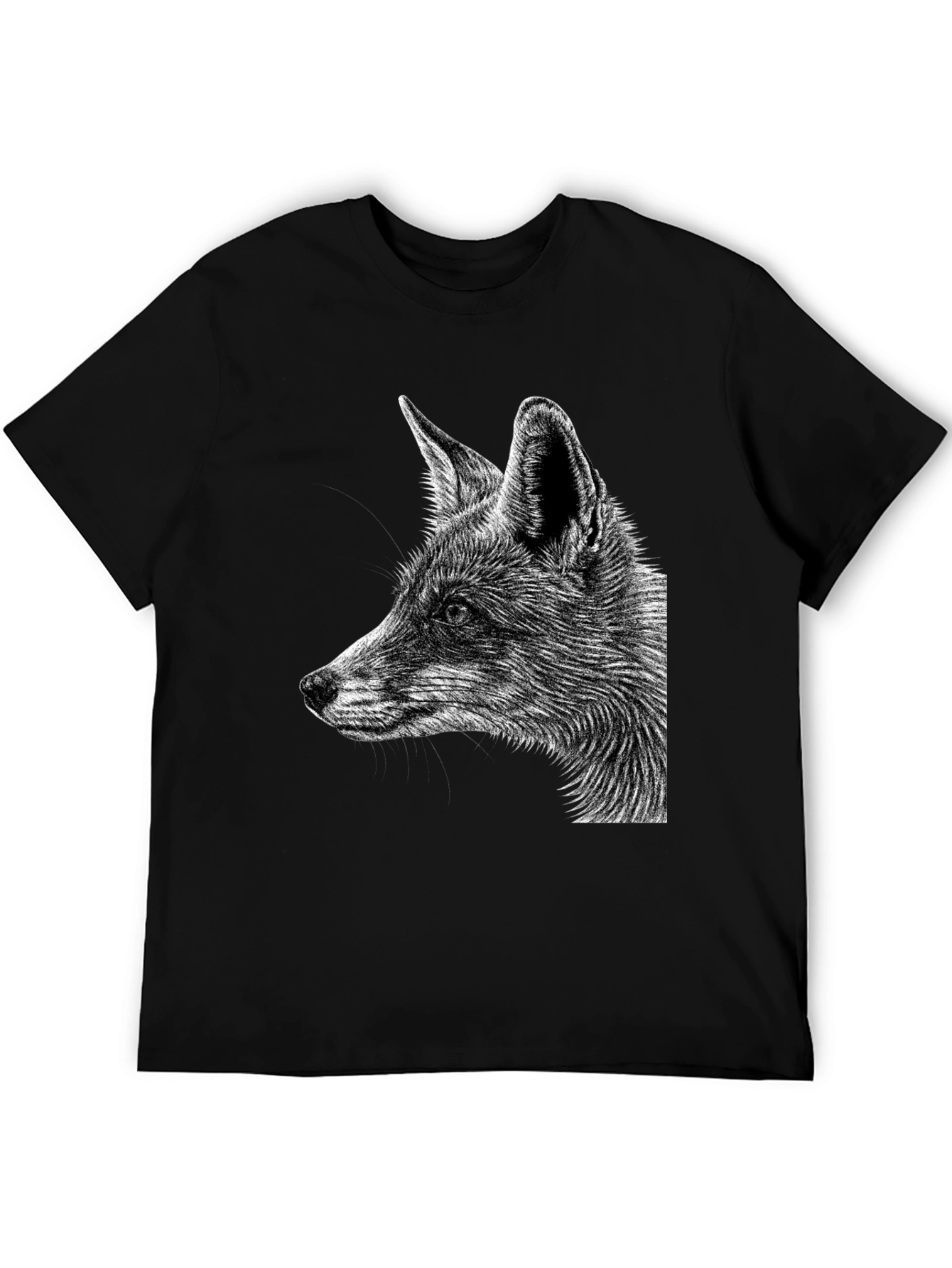 Camiseta Negra con Diseño de Zorro
