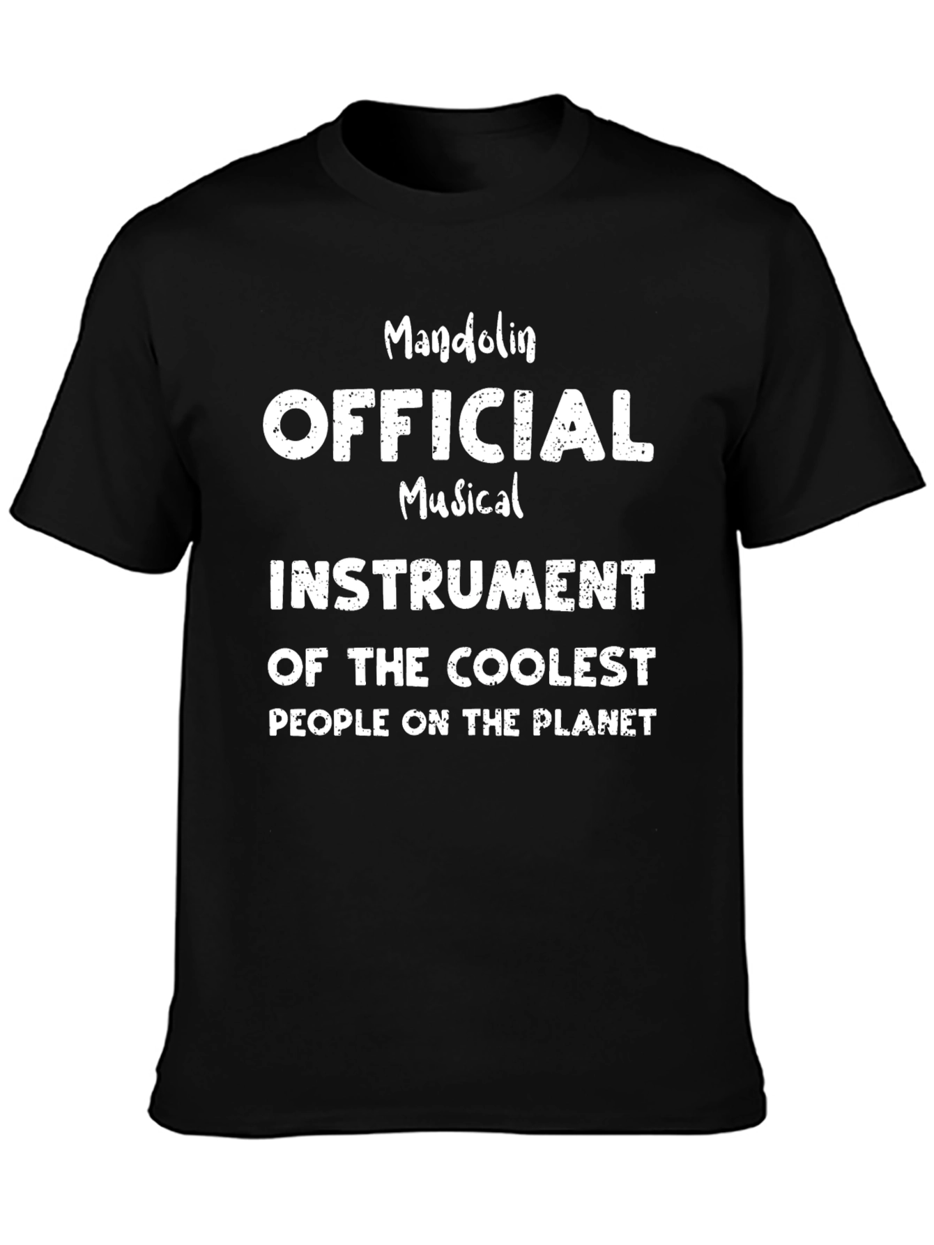 Camiseta Negra Mandolina Instrumento Musical Cool