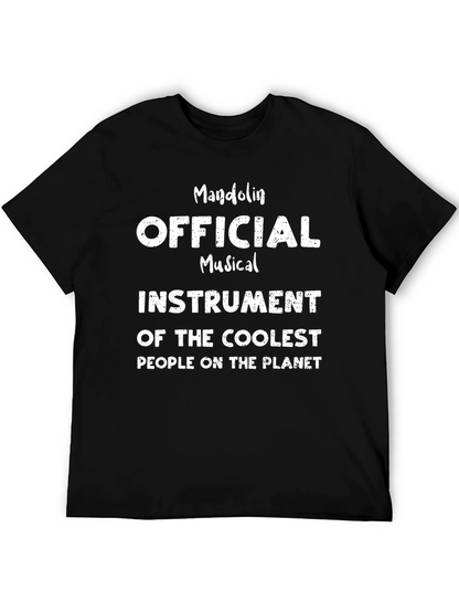 Camiseta Negra Mandolina Instrumento Musical Cool