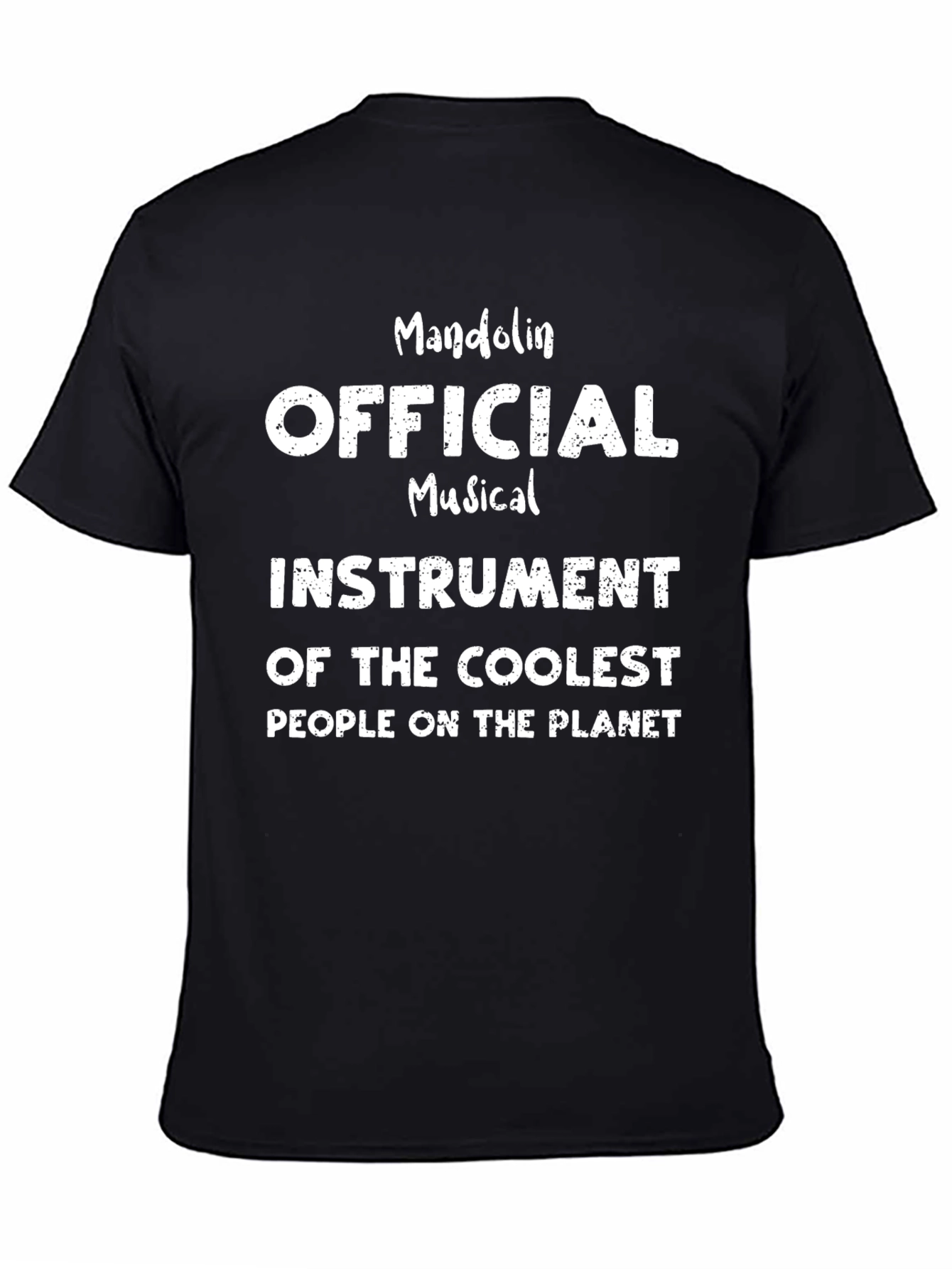 Camiseta Negra Mandolina Instrumento Musical Cool
