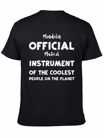 Camiseta Negra Mandolina Instrumento Musical Cool