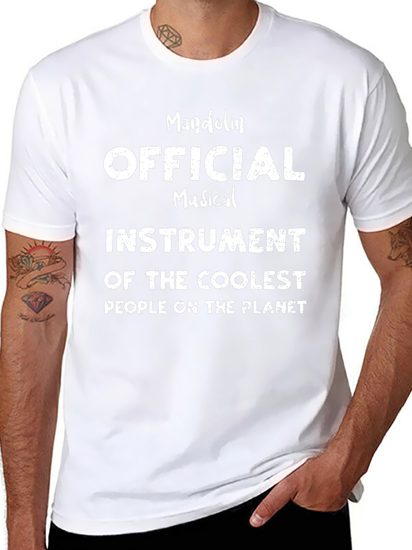 Camiseta Negra Mandolina Instrumento Musical Cool