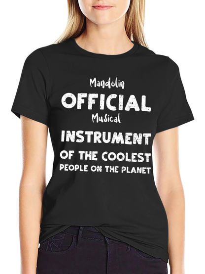 Camiseta Negra Mandolina Instrumento Musical Cool